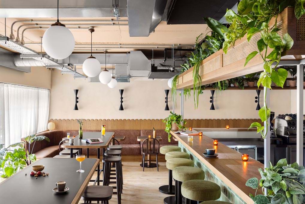 Interiors of Dutch cocktail bar.
