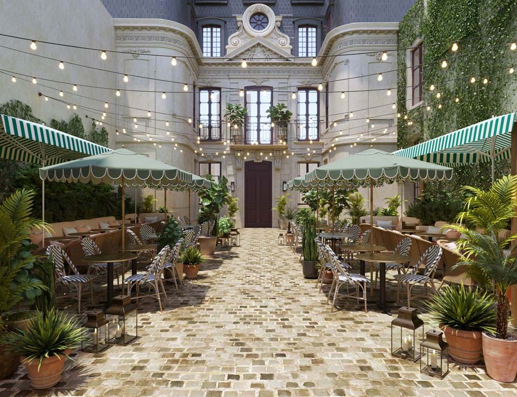 <p>Courtyard.</p>