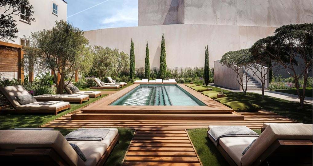 <p>Courtyard pool.</p>